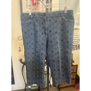 COPY - White Stage Pull On Elastic Denim Capri Blue Jeans Pants Women's Size 14